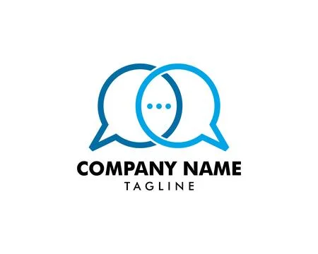 Bubble Chat Concept Logo Design Template Stock Illustration
