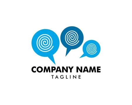 Bubble Chat Concept Logo Design Template Illustrazione stock