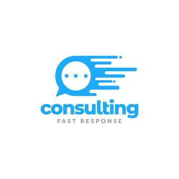 Bubble chat consulting talk fast logo logo design vector graphic symbol ico.. Illustration