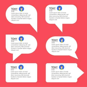 Bubble chat dialog for messenger application in flat style vector illustratio Illustrazione stock