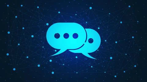 Bubble chat with dots and lines connection Stock Illustration