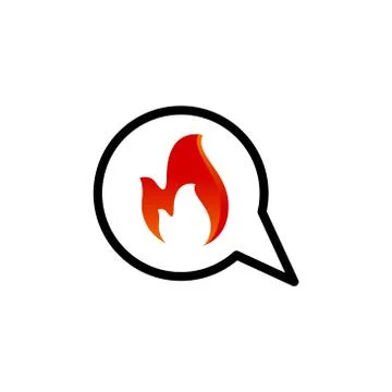 Bubble chat flame vector design template illustration Stock-Illustration