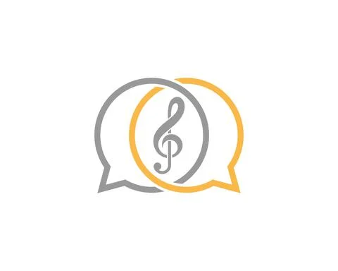 Bubble chat with g clef music note in the middle Illustrazione stock
