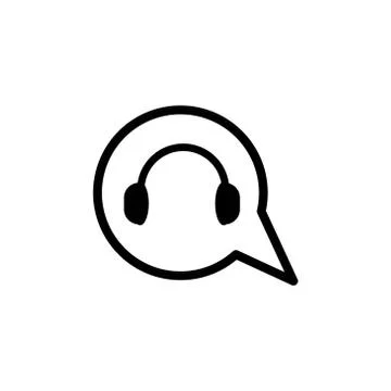 Bubble chat headphone vector design template illustration 스톡 일러스트