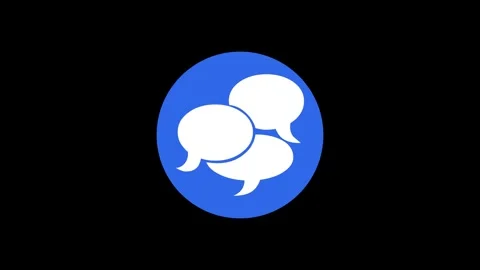 Bubble chat icon blue color simple shape circle animation black background Stock Footage 279098058