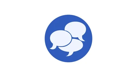 Bubble chat icon blue color simple shape circle animation white background Vidéo 279098063