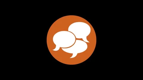 Bubble chat icon brown color simple shape circle animation black background Stock Footage 279098068