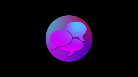 Bubble chat icon gradient colorful simple shape circle animation Stock Footage 279098076