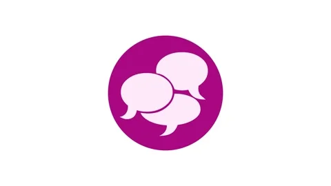 Bubble chat icon pink color simple shape circle animation white background Stock Footage 279098087