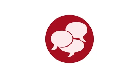 Bubble chat icon red color simple shape circle animation white background 動画素材 279098095