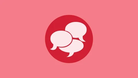 Bubble chat icon red color simple shape circle animation Stock Footage 279098099