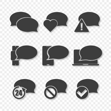 Bubble chat icons set on transparent background イラスト素材