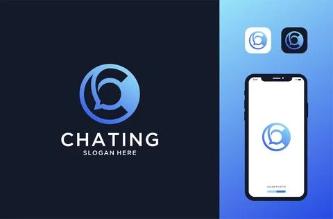 Bubble chat with initial c logo design inspirations Stock Illustration