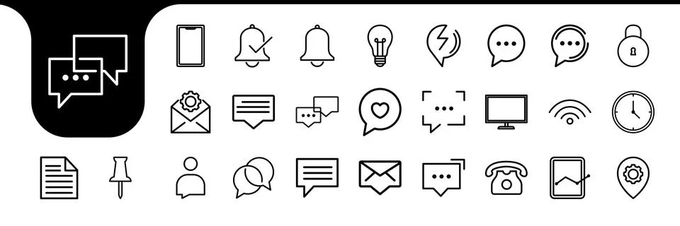 Bubble chat lines icon set design vector Stock Illustration