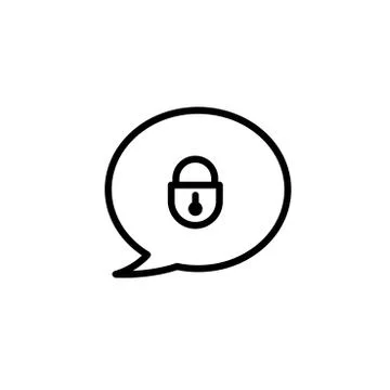 Bubble chat lock message security icon. Vector illustration Stock Illustration