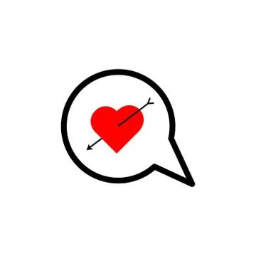 Bubble chat love  vector design template illustration Stock Illustration