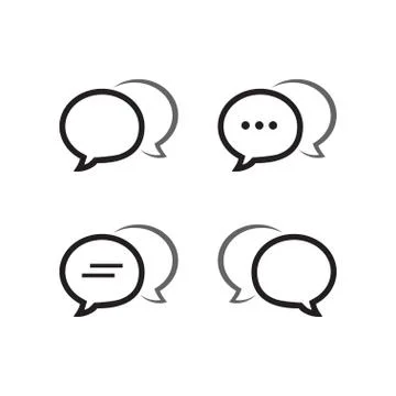 Bubble chat outline icon pack Stock Illustration