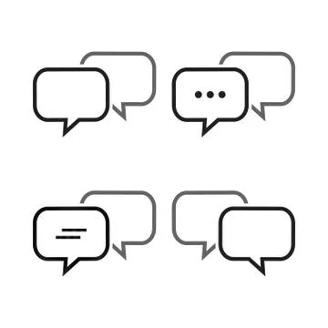 Bubble chat outline icon template Stock Illustration