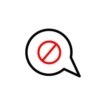Bubble chat prohibited vector design template illustration Illustrazione stock