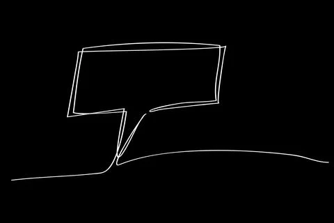 Bubble Chat - Rectangle - Single Line 01A Stock Illustration