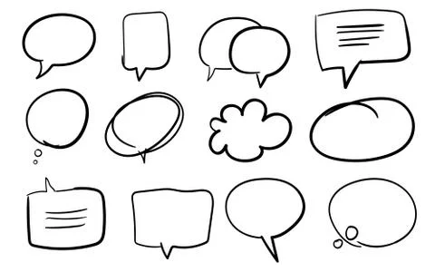 Bubble chat set collection comic cartoon empty template Иллюстрация