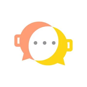 Bubble chat talk consulting cooking modern minimalist colorful logo design .. Illustration