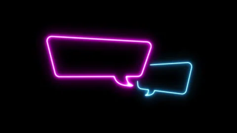 Bubble chat talk Neon icon animated speech bubble empty empty bubble neon. .. Stock Footage 259645033