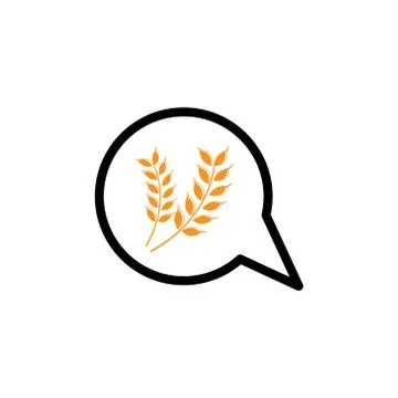 Bubble chat wheat vector design template illustration Stock Illustration