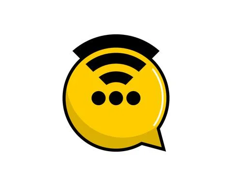 Bubble chat with wifi connection logo Illustrazione stock