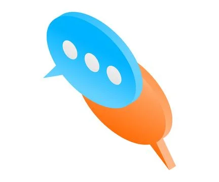 Bubble chatting icon of isometric style Stock Illustration