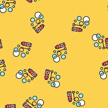 Bubble child fun vector seamless pattern Illustrazione stock