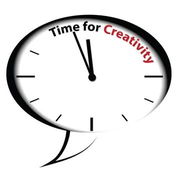 Bubble clock Time for Creativity Stock Illustration