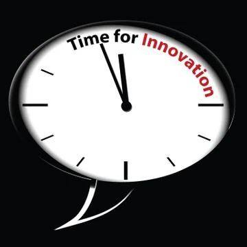 Bubble clock Time for innovation Stock Illustration