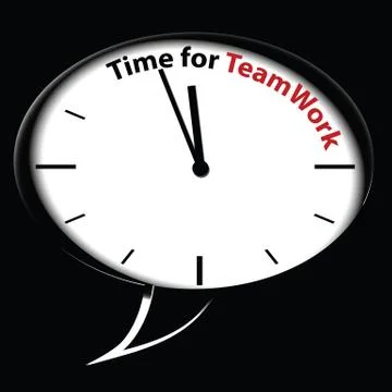Bubble clock Time for Teamwork Stock Illustration