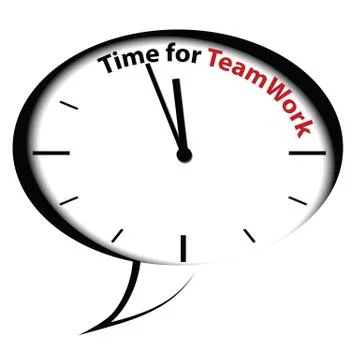 Bubble clock Time for Teamwork Illustrazione stock