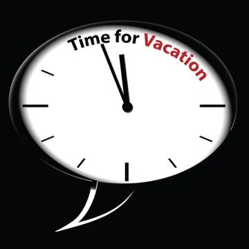 Bubble clock Time for Vacation Stock Illustration