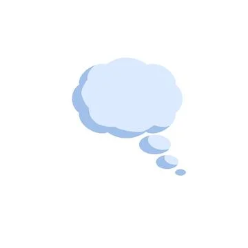 Bubble cloud thinking. Blue flat cartoon illustration Illustrazione stock