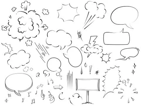 Bubble collection sketch drawing vector Stock Illustration