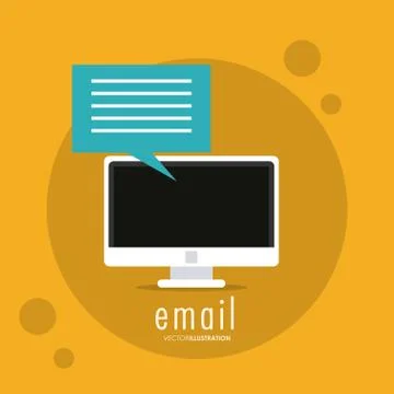 Bubble computer email message mail icon. Vector graphic Illustrazione stock