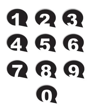 Bubble conversation numbers icons set Stock Illustration