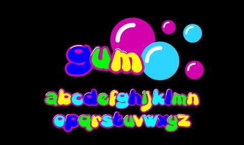 Bubble custom font Ilustración de archivo