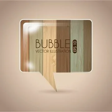 Bubble design over wooden background vector illustration Stock Illustration