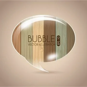 Bubble design over wooden background vector illustration Stock Illustration