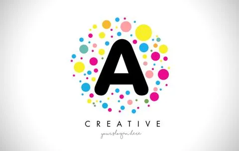 A Bubble Dots Letter Logo Design with Creative Colorful Bubbles. Illustrazione stock
