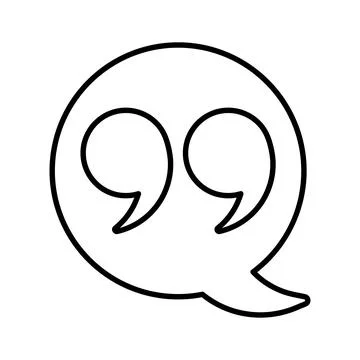 Bubble, doublequote, example line icon. Outline vector. Stock Illustration