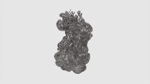 Bubble dropping underwater isolated on alpha background Stock Footage 237612531