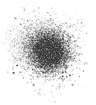 Bubble explosion in gray black over white Illustrazione stock