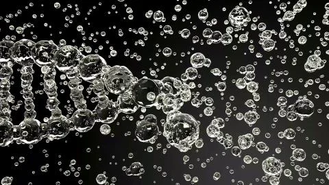 Bubble figures on a black background Stock Photos