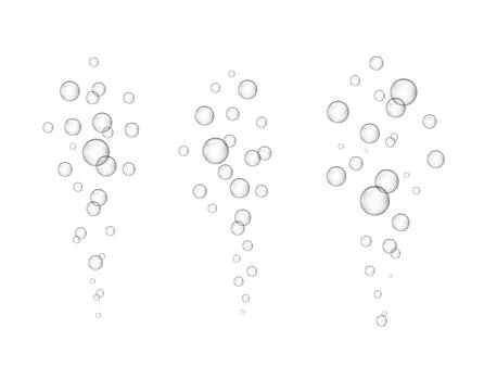 Bubble fizz water vector champagne soda sparkle underwater bubbles background Illustrazione stock