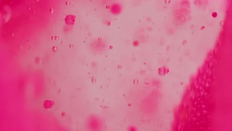 Bubble fluid oil texture paint water drop pink gel Video stock 267510372